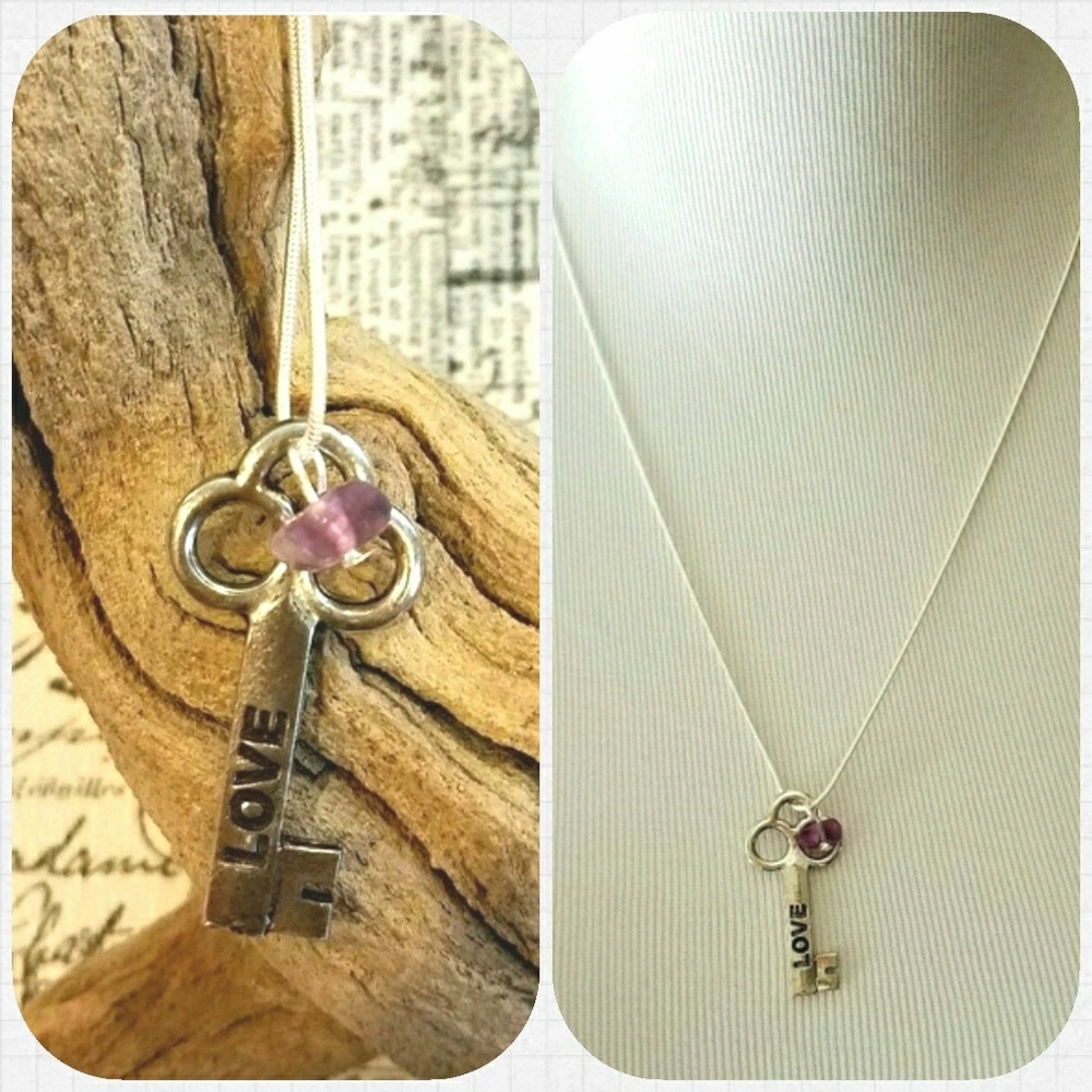 LAST Key To My Heart Purple Amethyst Necklace